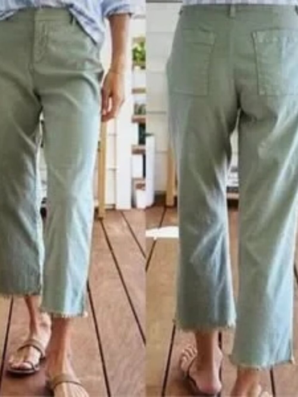 Frank & Elieen Kinsale Italian Performance Cotton Flax Blend Trouser In Rosemary